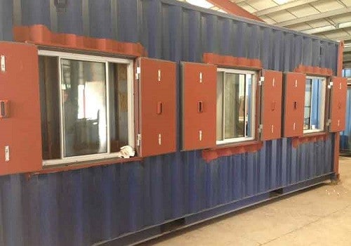 standard windows installed in 20ft modified container